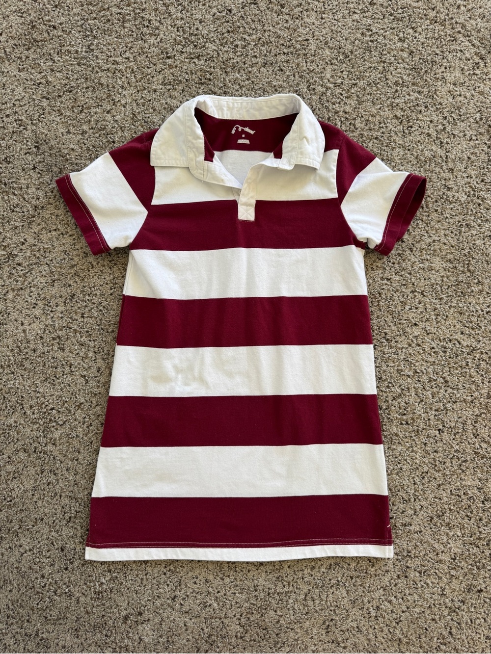 art class Burgundy & White Striped Polo Shirt